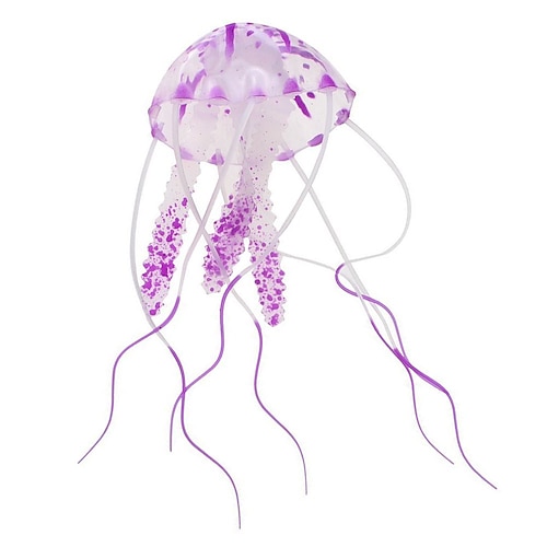 leuchtende qualle ornament dekoration für aquarium aquarium aquarium dekoration fisch qualle lila silikon 1pc 515 cm Image