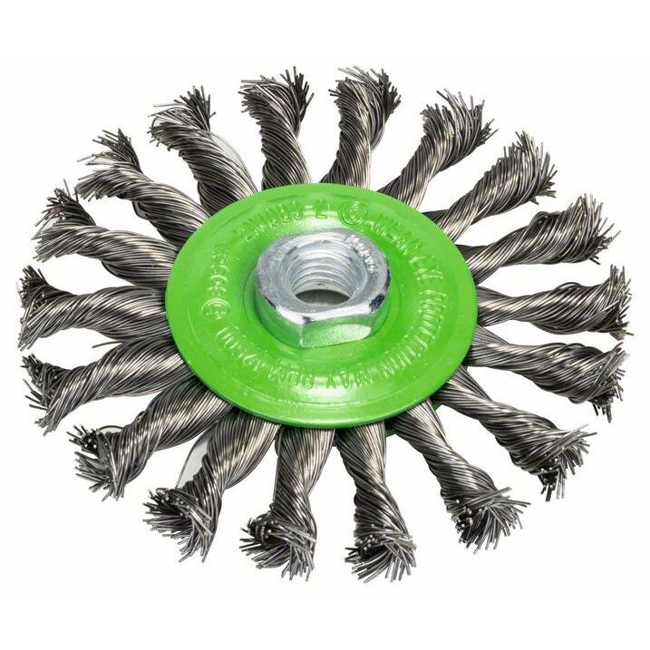 Scheibenbürste, gezopft, rostfrei, 115 mm, 0,5 mm, 12500 U/ min, M14 Image