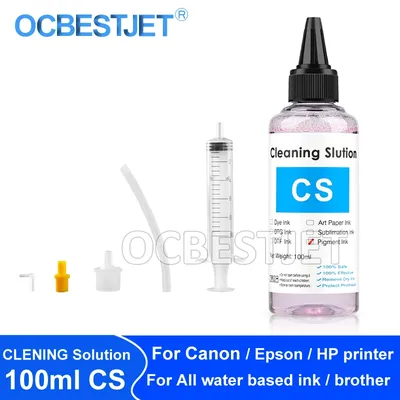 100ML Cleaning Liquid Kit For Epson HP Canon Brother Inkjet Printer Cleaning Solution For Dye Pigment Sublimation Ink Light pink