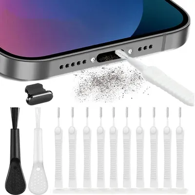 13PCS Handy Lautsprecher Staub Entfernung Reiniger Tool Kit Für iPhone 14 13 Pro Max Kopfhörer Lade Port Staubdicht reinigung Pinsel