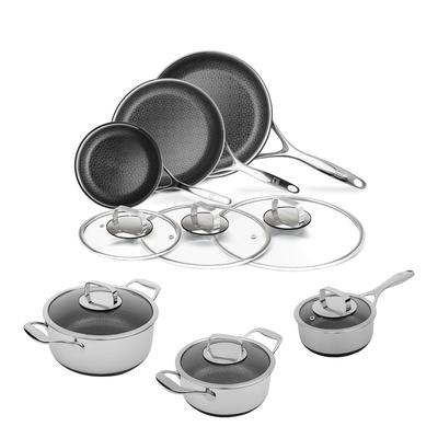 LIVWELL DiamondClad 12pc Hybrid Nonstick Stainless Steel Cookware Set