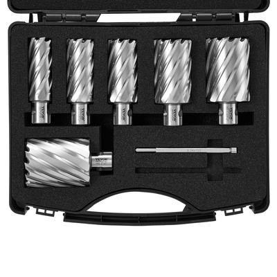 VEVOR Annular Cutter Set Weldon Shank Mag Drill Bits Hex Wrench and Portable Case, for Using with Magnetic Drills