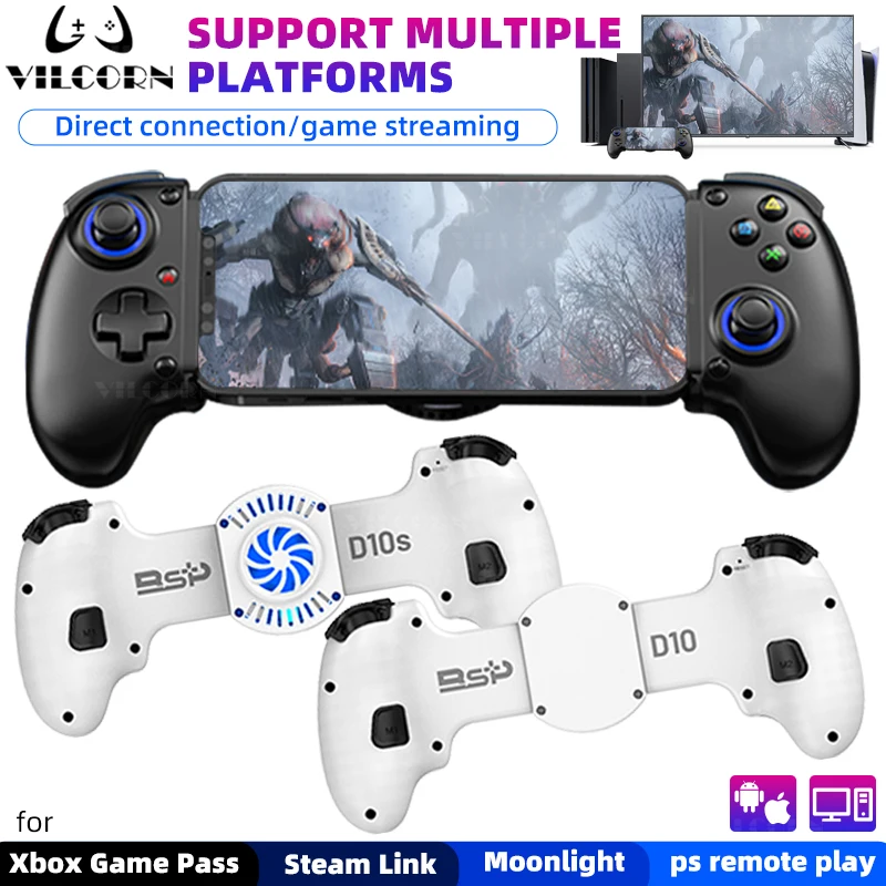 D10/D10S Stretching Kühlung Gamepad Bluetooth 5,2 Joystick Für SCHALTER/Android/lOS/PC/PS3/PS4 Streaming Controller Image