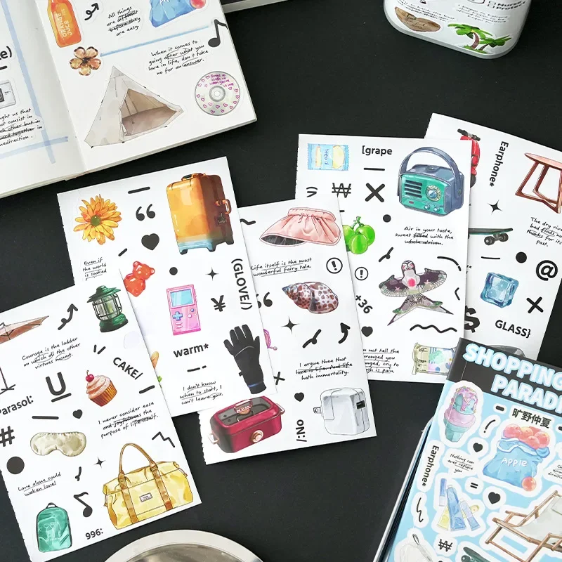 Journamm 20 Seiten Ins Style Aufkleber Buch DIY Scrapbooking Zubehör Collage Junk Journal Niedliche Materialien Dekor Aufkleber Briefpapier Image