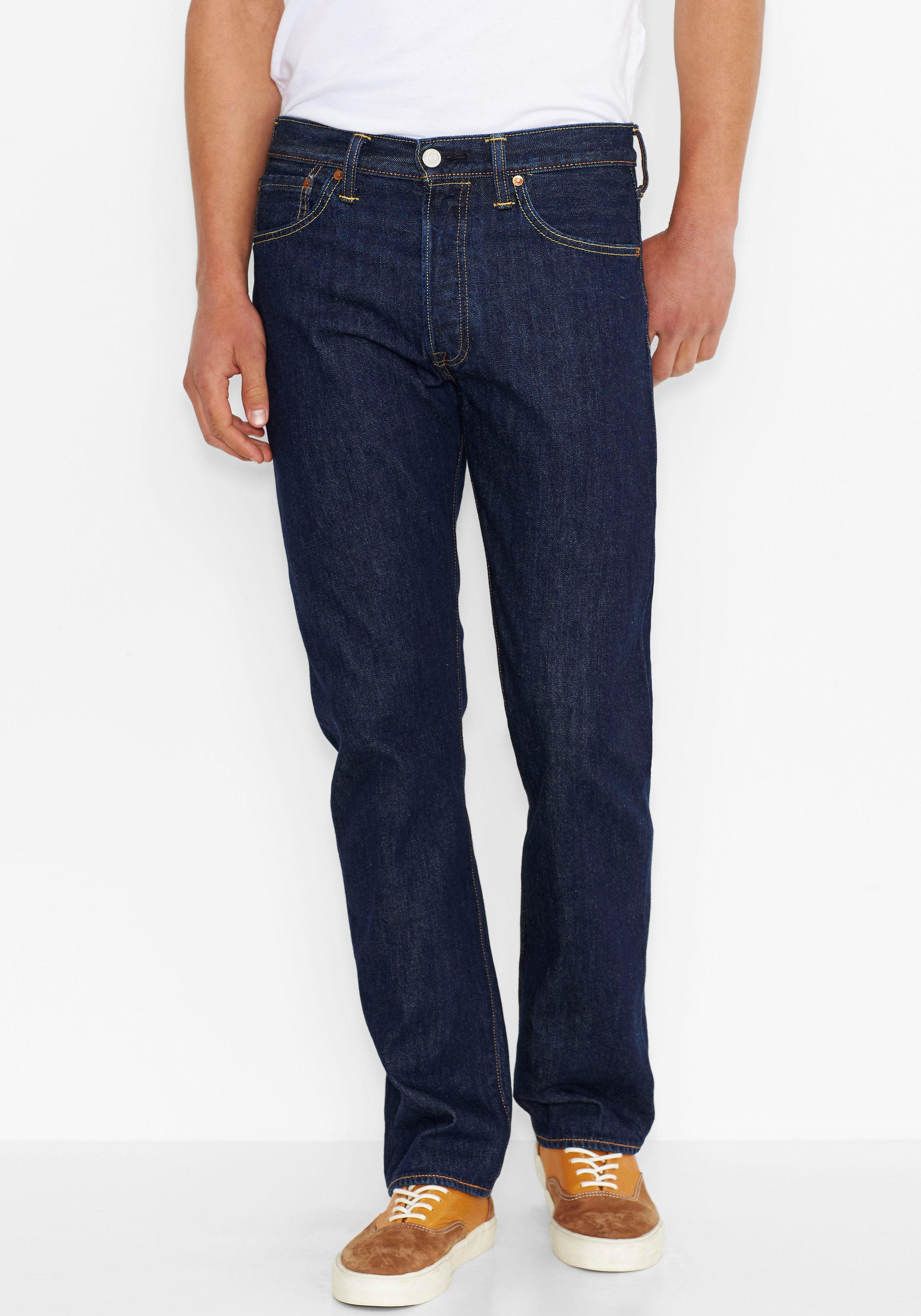 Straight-Jeans LEVI'S "501 LEVI'S ORIGINAL", Herren, Gr. 36, Länge 34, blau (onewash), Denim/Jeans, Obermaterial: 100% Baumwolle, normal lang, Jeans Straight-Jeans, mit Markenlabel, Topseller