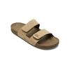 Sandale QUIKSILVER "Rivi Leather", Gr. 14(47), beige (tan 1), Obermaterial: Leder / Außensohle: Gummi, Schuhe