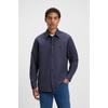 Langarmhemd BOSS ORANGE "Relegant", Herren, Gr. 5XL, N-Gr, blau (navy418), Web, Obermaterial: 100% Baumwolle, unifarben, casual, regular fit, hoch geschlossener Ausschnitt, Langarm eingesetzt 2-Knopf-Manschette mit Knöpfen, Hemden, mit BOSS Stickerei