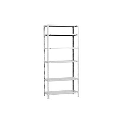 PROREGAL Schraubregal PANDA TALL | HxBxT 200x110x30cm | 6 Fachböden | Fachlast 75kg | Weiß | Schwerlastregal Lagerregal Garagenregal Image