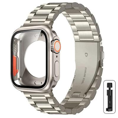 Sport Band Compatible with Apple Watch band 40mm 41mm 44mm 45mm with Removal Tool Shockproof Stainless Steel Strap Replacement Wristband for iwatch Series 9 8 7 6 5 4 SE