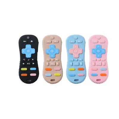 Baby Silicone Remote Control Toys Teether Baby Anti Teething Stick Bite Happy Cartoon Pacifier Bite