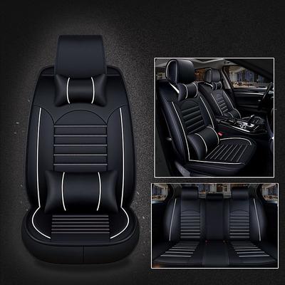 Car Seat Covers Full Set Compatible PU Front and Rear Split Bench 5- Seat Easy to Install Car Seat Covers