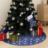 Gonna Albero Natale Raffinata con Calza Blu Tessuto 150 cm vidaXL 85642