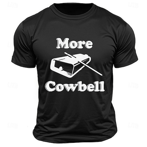 Herren Mehr Cowbell Grafik T-Shirt Kurzarm Lustiges Musik SNL Sketch Meme T-Shirt Image