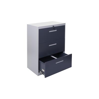 Mendler Hängeregisterschrank HWC-A10, Aktenschrank Büroschrank Stahlschrank, A4 abschließbar ~ 103x76x46cm grau-dunkelgrau Image