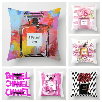 Parfüm Flasche Kissen bezug Mode Frauen Lieblings 50x50cm Wohnkultur Wohnzimmer Sofa Dekoration Image