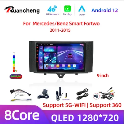Carplay Android System Auto DVD Multimedia Player Für Mercedes/Benz Smart Fortwo 451 2011 2012 2013 2014 2015 WiFi radio GPS