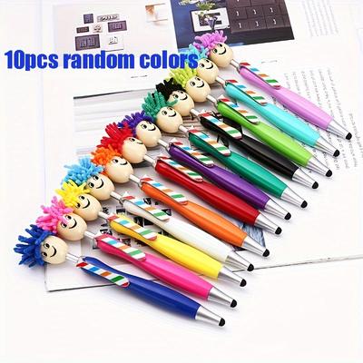 TEMU 5/10pcs Plush Doll Ballpoint Pen, Random Color Mobile Phone Touch Screen Pen, Multifunctional Creative Gift Pen