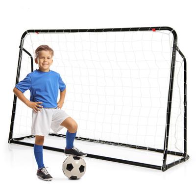 Costway 2-in-1 Kids Soccer Rebounder and Soccer Goal with Adjustable Height-Black