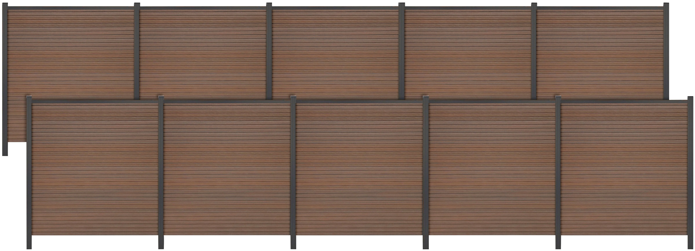 Sichtschutzelement TETZNER & JENTZSCH "WARREN 8", braun (teakbraun), H:180cm, Aluminium, WPC (Holz-Kunststoff-Komposit), Zaunelemente, pflegeleicht, coextrudierte Oberfläche, Design-Oberfläche