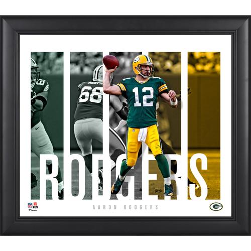 Aaron Rodgers, Green Bay Packers, gerahmt, 15 x 17 Zoll, Spielerpanel-Collage