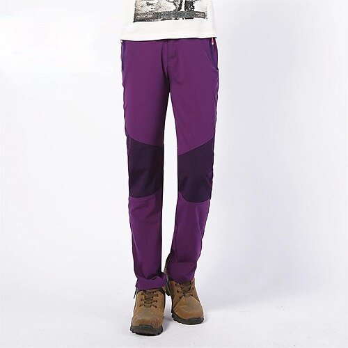 Damen Wanderhosen Patchwork Sommer Frühling Herbst Außen Normale Passform Schnelltrocknend Weich Hohe Elastizität Bequem Unterteile Volle Länge Elastischer Bund Blau Purpur Elasthan Camping / Wandern Image