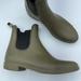 J. Crew Shoes | J Crew Olive Green Pull On Chelsea Rain Boot Ankle 7 | Color: Green | Size: 7