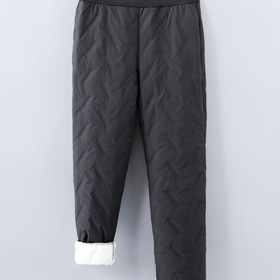 TEMU Kid's Quilted Thickened Warm Fleece Pants, Thermal Elastic Waist Trousers, Boy's Clothes For Winter