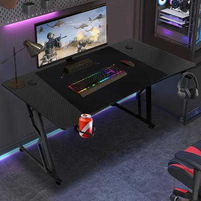 SWANEW Gaming-Tisch Schreibtisch Z-Schreibtisch für Spiele, Computertisch mit Mauspad,