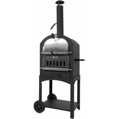 HHG - neuwertig] Holzkohlegrill 851, Pizzaofen Kaminofen, Grillrost Holzkohlerost Pizzastein, Stahl Image