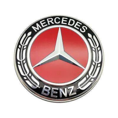 Woosien - 2 Stück Mercedes-Radkappen, 75 mm / 2,95 Zoll Mercedes-Radkappen (rot) Image