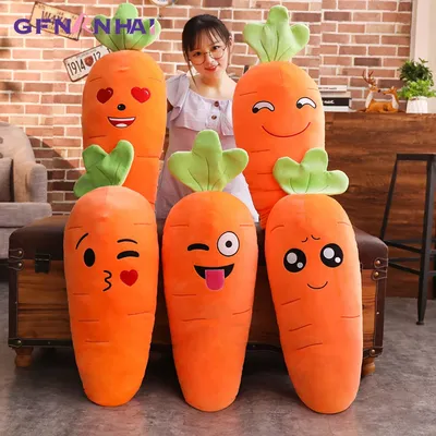 1pc 45/70/90cm Cartoon Smile Carrot Plush toy Cute Simulation Vegetable Carrot Pillow Dolls Stuffed Soft Toys for Children Gift