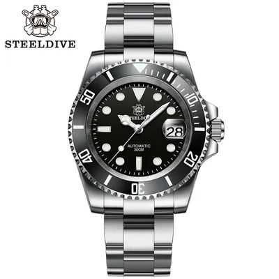 SD1953 STEELDIVE Brand Ceramic Bezel 41mm Steeldive 30ATM Water Resistant NH35 Automatic Mens Dive Watch Reloj with Milled Clasp