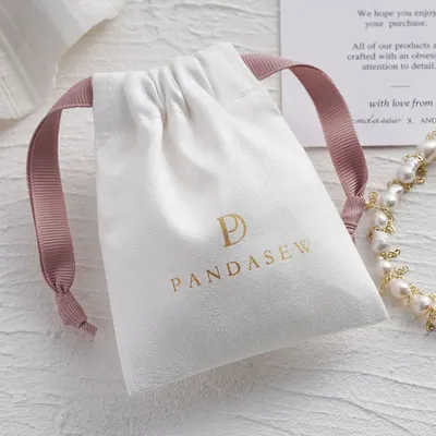 High Quality Suede Gift Bags Makeup Eyelashes Perfume Pouch Custom Logo Jewelry Flannel Dust Sack
