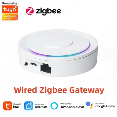 Tuya ZigBee Gateway Hub Smart RJ45 Wired Gateway Bridge Voice Control works with Alexa Google Home