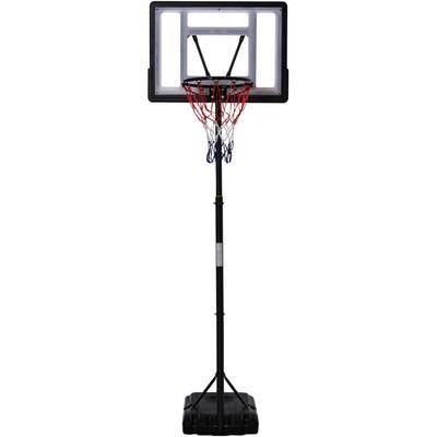 Panier de basketball sur pied - H. réglable 203-258 cm - roulettes, base de lestage - noir