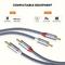 TEMU Riksoin -plated Audio Cable - 2rca Male To Male, High-fidelity Nylon Braided Sound Connector With Low Interference For Dvd, Tv, Home Theater, Gaming, Speakers | Lossless Music Transmission