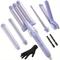 TEMU 5 In 1 Wand Curling Iron-curling Wand Set With Hair Straightener, 3 Barrels Hair Crimper Iron, 3 Ceramic Curling Irons (0.35 "-1.25"), 2 Temps Fast Heat Hair Curler Waver With Glove & Clip-purple