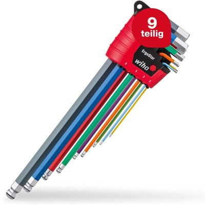 Wiha - Stiftschlüssel Set 10-tlg. im ErgoStar Halter i Sechskant-Kugelkopf MagicRing® i 1,5 mm - 10