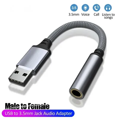 3.5mm Jack Female USB External Sound Card Audio Adapter Headphone Micphone Sound Adapter for PC