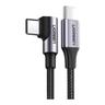 Cavo usb-c Power Delivery angolato 60W 20V 3A 1m nero e grigio