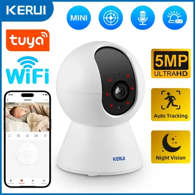 KERUI 5MP Tuya Smart Mini WiFi IP Kamera Indoor Wireless Home Security AI Menschliches Erkennen CCTV Überwachungs Kamera Auto Tracking