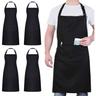 4 Pack Chef Tabliers, Noir Tablier avec 2 Poches, Etanche Réglable Tablier pour Homme Femme,Tablier