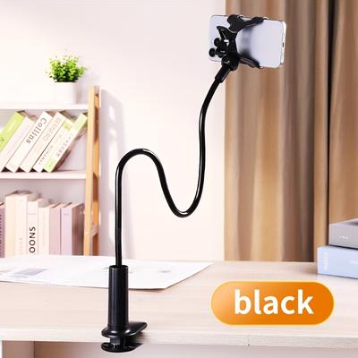 TEMU 1pc Gooseneck Cell Phone Holder, Universal 360 Degree Flexible Cell Phone Holder Lazy Stand Mount Long Arm Clamp Cell Phone, Cell Phone Holder, Cell Phone Holder Desk Image