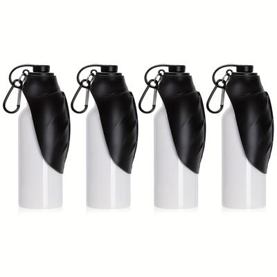 TEMU 20 Oz Sublimation Dogs Pets Water Bottle Blanks White With Silicone Lid And Carabiner Stainless Steel Single Wall Water Bottles For Tumbler Heat Press Sublimation Oven Printing (black Lids)