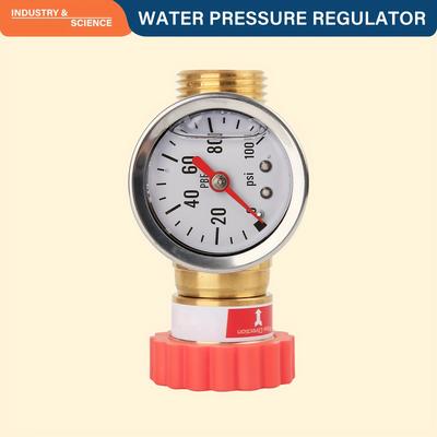 TEMU Water Pressure Regulator With Stainless Steel Liquid Filled Pressure Gauge, Pressure Reducer For Camper, Trailer, Rv, Garden, Plumbing System, 40-50 Psi, 3/4