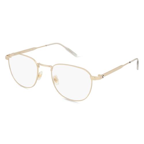 Montblanc MB0230O Herren-Brille inkl. Gläser Vollrand Panto Metall-Gestell 53mm/21mm/145mm, gold