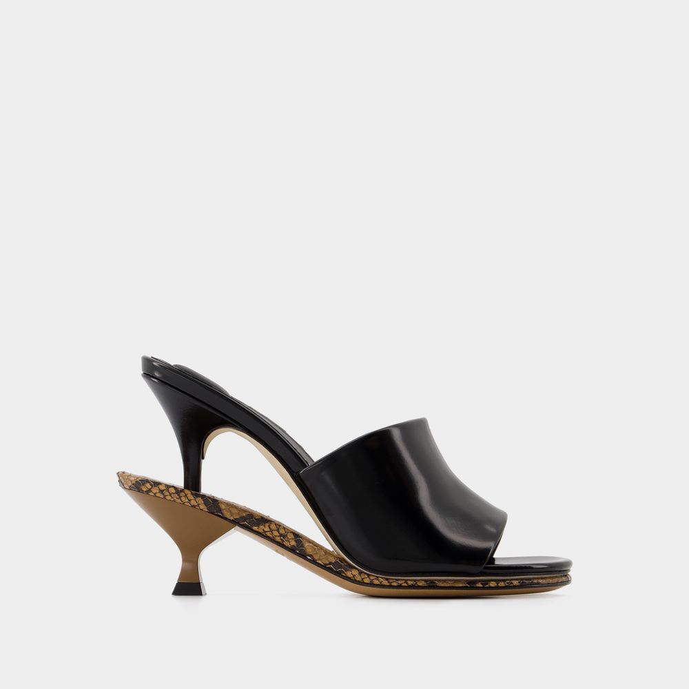 Sandalen Les Doubles Mules - Jacquemus - Leder - Schwarz