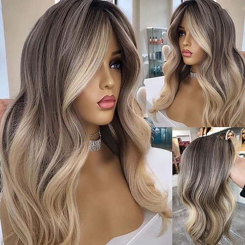 Remy Menschenhaar 13x6 Verschluss 13x4 Spitzenfront 4x4 Spitzenfront Perücke Seitenteil Mittelteil Freier Teil Brasilianisches Haar Große Wellen Wellen Braun Blond Mehrfarbig Perücke 130% 150% 180