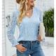 Top in pizzo elegante da donna camicetta di pizzo elegante in tinta unita maniche a lanterna in pizzo maniche lunghe scollo a V top romantici da indossare quotidianamente petite abbigliamento per le