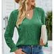 Top in pizzo elegante da donna camicetta di pizzo elegante in tinta unita maniche a lanterna in pizzo maniche lunghe scollo a V top romantici da indossare quotidianamente petite abbigliamento per le